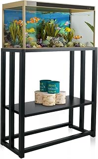 Aquarium Stand Fish Tank Stand - 20 Gallon Heavy Duty Steel Fish Aquarium Organizer 2 Tier Easy to Install & Disassemble for Home Office Aquariums Landscape Aquariums Oceanariums
