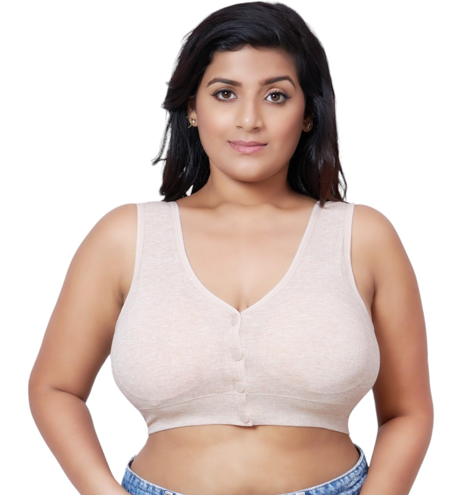 Nylon Spandex Women's Lightly Padded Plus Size Front Open Maternity/Nursing/Nursing Bra-image-45