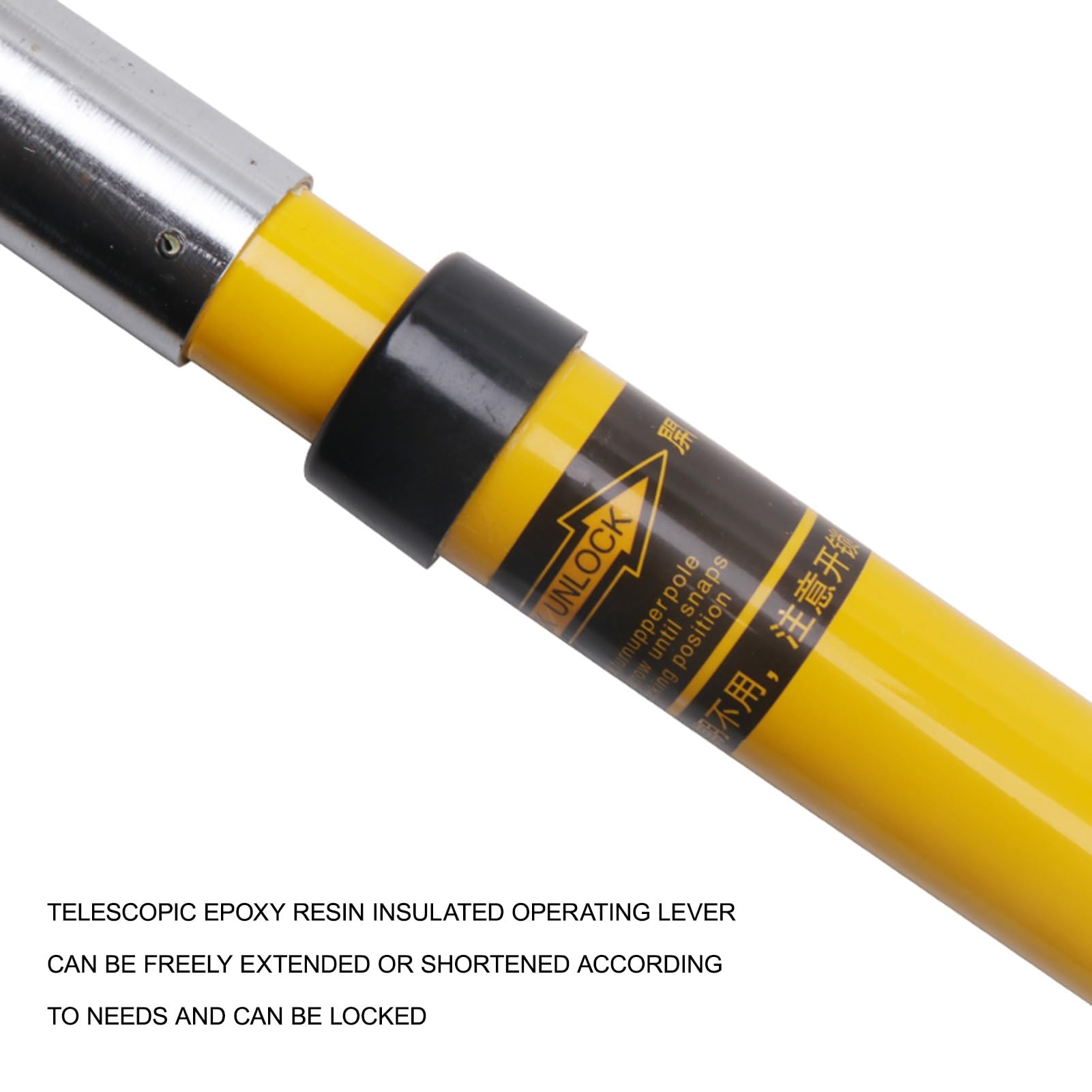 Gancho Aislado De Alto Voltaje, Pértigas De Rescate De Emergencia por Electrocución, para seguridad de electricistas de bomberos en fábrica/hogar(Yellow,1.5m/4.9ft)