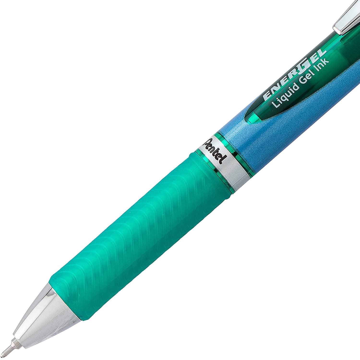 Pentel ENER-GEL RTX Retractable Liquid Gel Pen 0 5mm Needle Tip Fine Line Green Pack of 2 BLN75BP2D — view 4