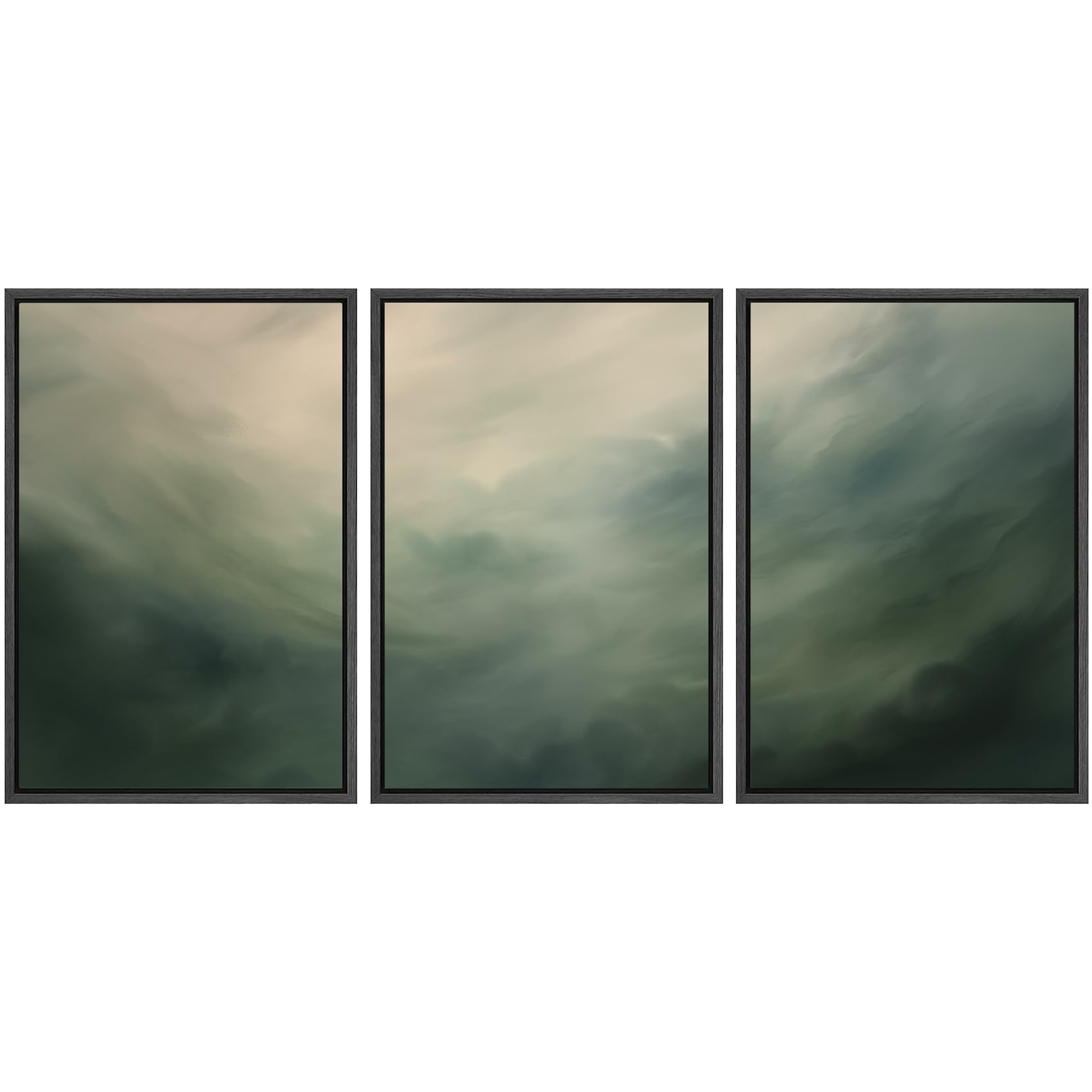 SIGNWIN Framed Canvas Print Wall Art Set Blue White Grunge Geometric Pattern Abstract Shapes Cozy Neutral Decorative Contemporary Minimal for Living Room, Bedroom, Office - 24"x36"x3 Natural — view 105