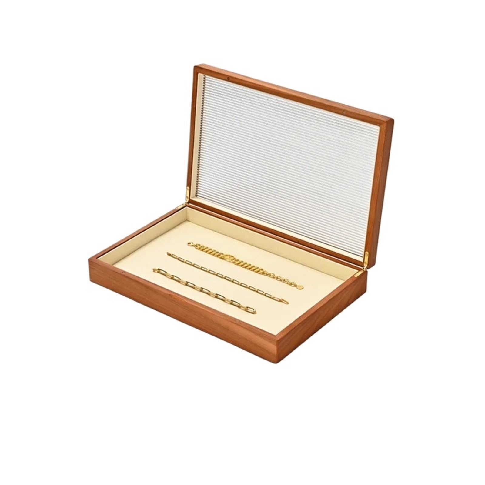 MKYYIOED Jewelry Trays Wooden Jewelry Box Organizer Ring Necklace Earring Bracelet Storage Display Case