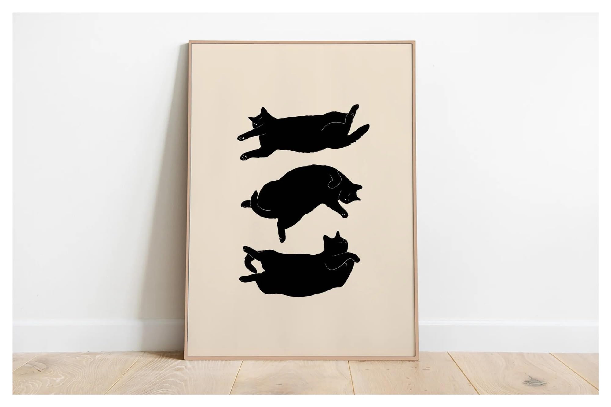 Toile de peinture chat minimaliste, tableau de décoration d'intérieur haut de gamme 50x70