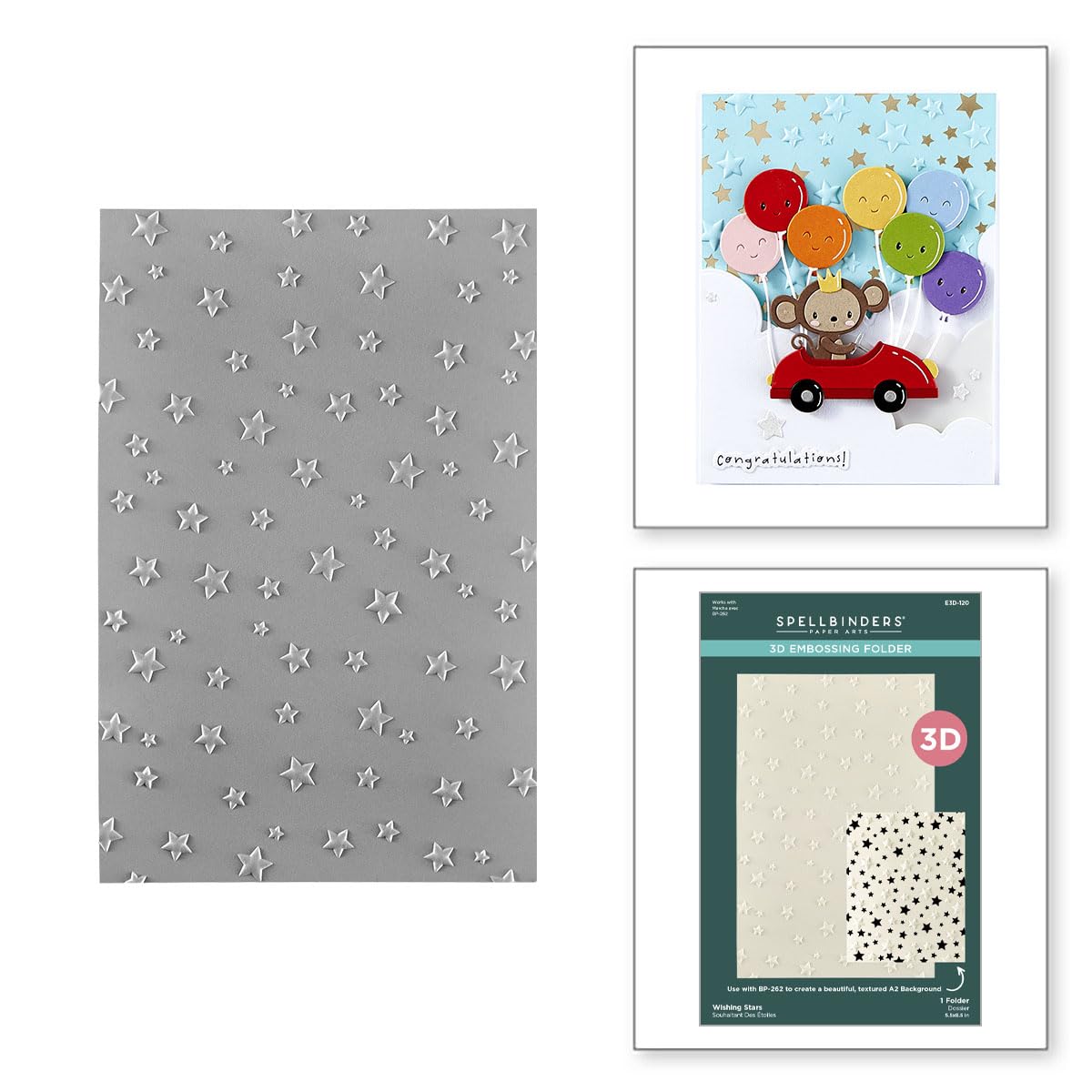 Spellbinders Wishing Stars 3D Embossing Folder from The Little Smiles Collection