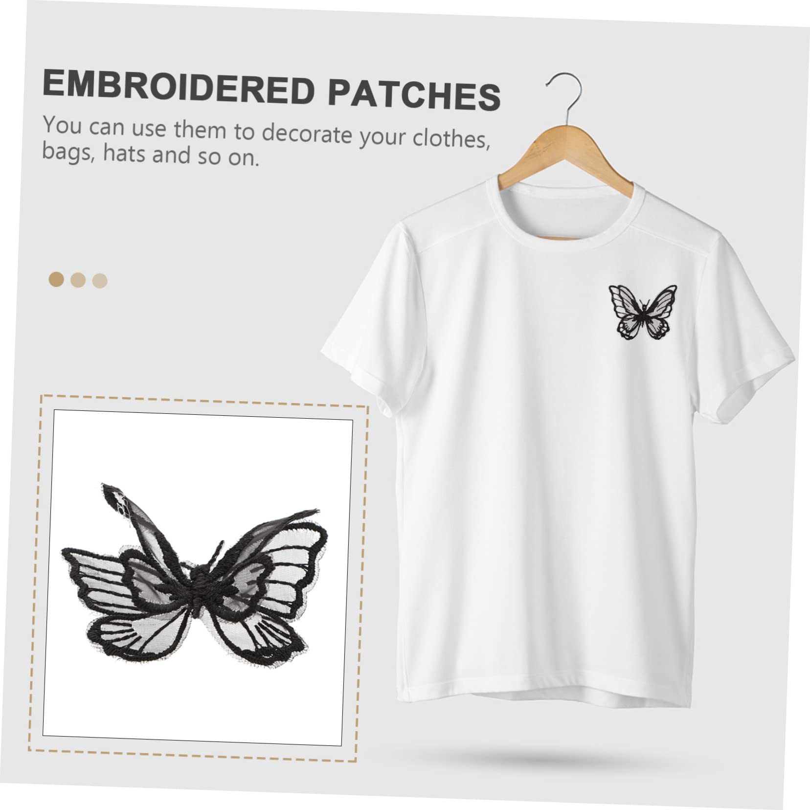 HOMSFOU 2 Sätze Teiliges Bestickte Applikationen Schwarzem Organza Doppellagige Patches Für Diy Dekoration Und Reparatur Von Kleidung Taschen Und Mehr 20 Stück * 2
