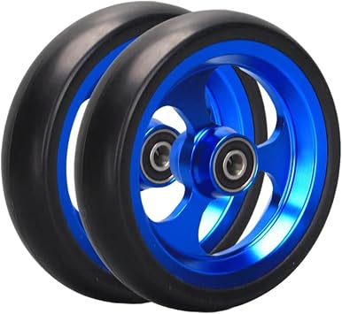 5 Inch Sports Wheelchair Accessory Front Caster Wheel, Non-Inflatable Wheel, Handicap Manual Wheelchair Replacement Wheel, Universal Wheel Color Blue, Size 5inch2 Counts