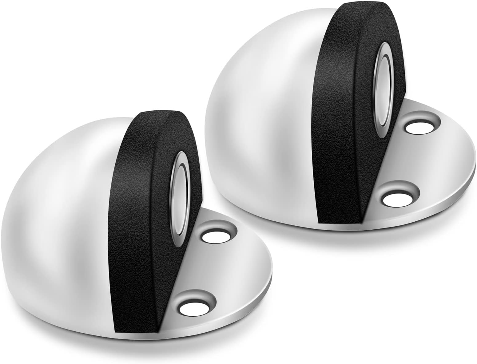 Magnetic Door Stop Adhesive Door Stoppers Floor Mount Magnetic Door Catch Holder Dome Doorstop, 2 Pack White