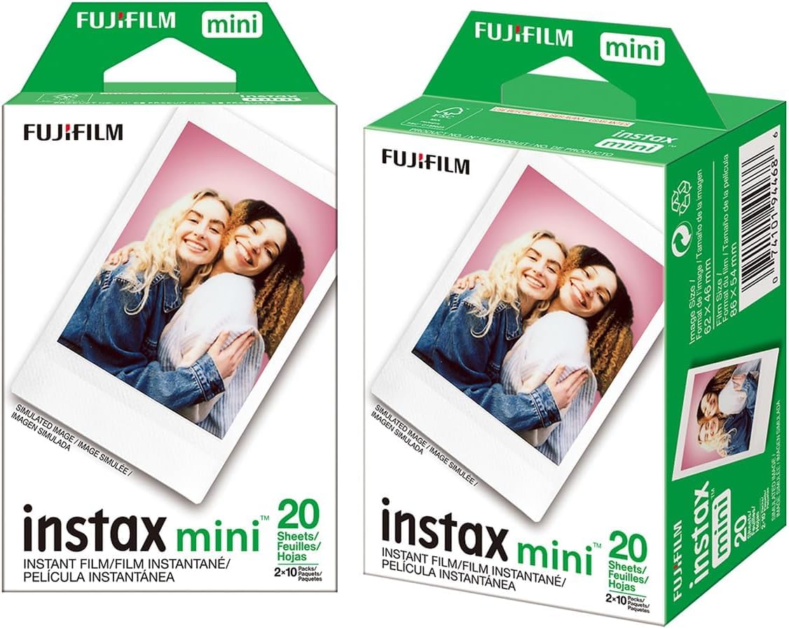 Fujifilm Instax Mini 13 Camera Bundled with Two Instax Film Twin Packs, Includes Premium NeptunePhoto Cloth &amp; Photo Album - 40 EXP Total, ISO 800,