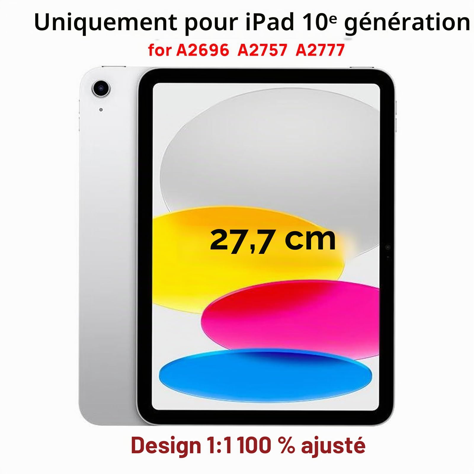 Pour iPad 10 (10e génération) 2022, écran 10,9", verre tactile de rechange pour 10e génération A2696 A2757 A2777 avec bouton Home