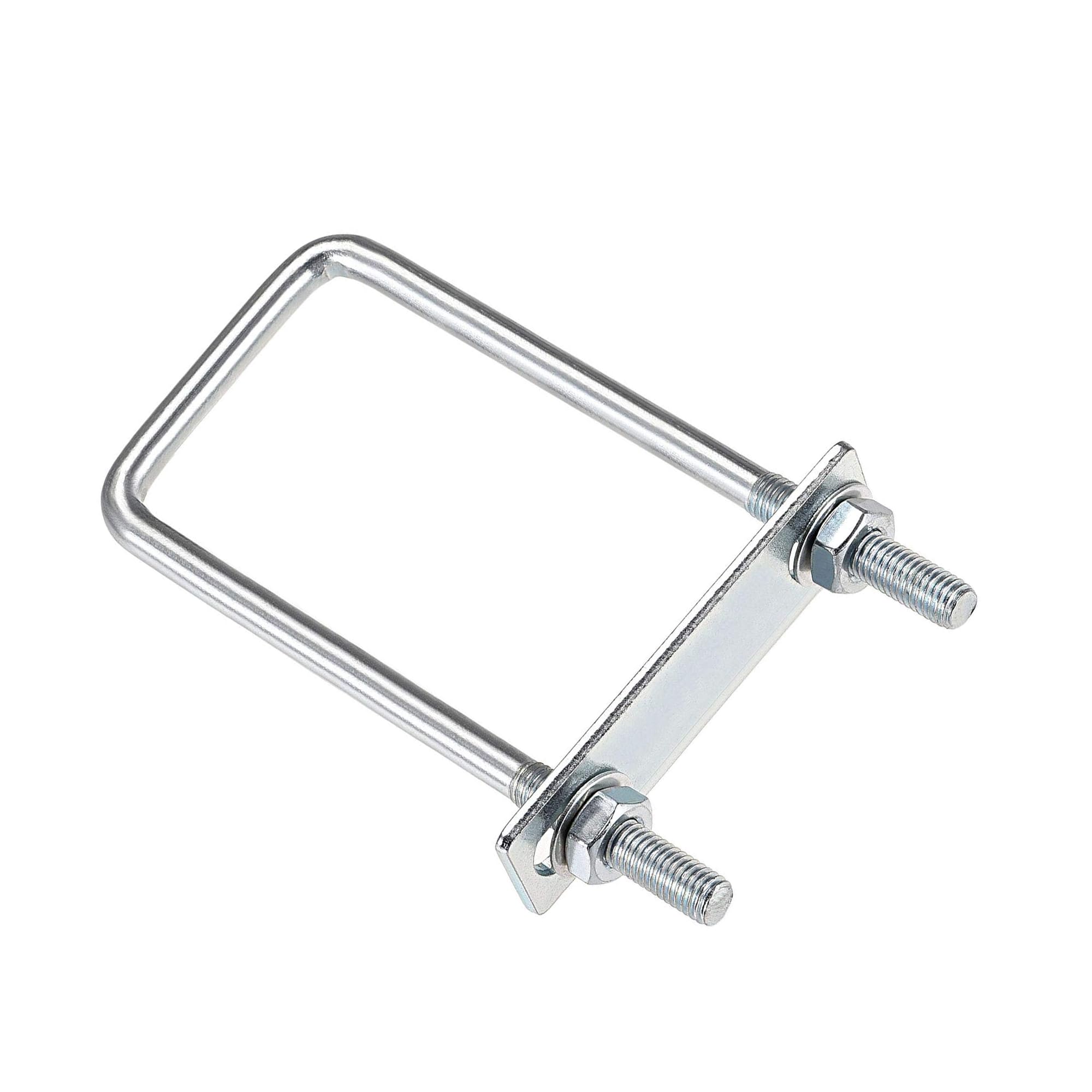 MACHSWON Square U-Bolt,2 Set Carton Steel M8 U Bolts 50mm(2") Inner Width 130mm Length with Nuts and Frame Plate for Automobiles Boat Trailer