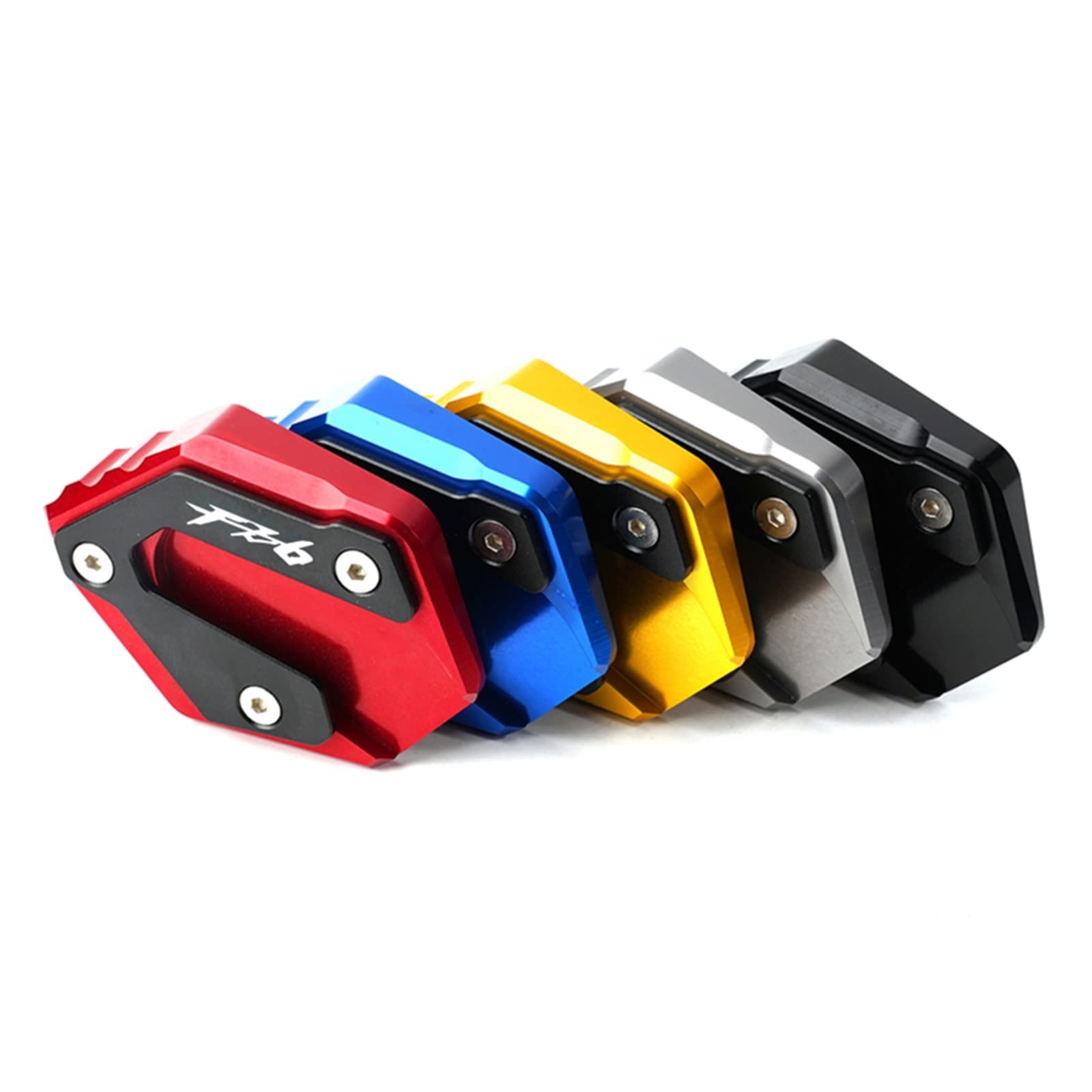 per Yamaha per FZ1 per FZ 1 2006-2015 per FZ6 per FZ6R per FZ6-S2 2004-2009 Accessori Cavalletto Laterale in Alluminio per Moto Piastra di Estensione ingrandita (Colore : FZ6-4