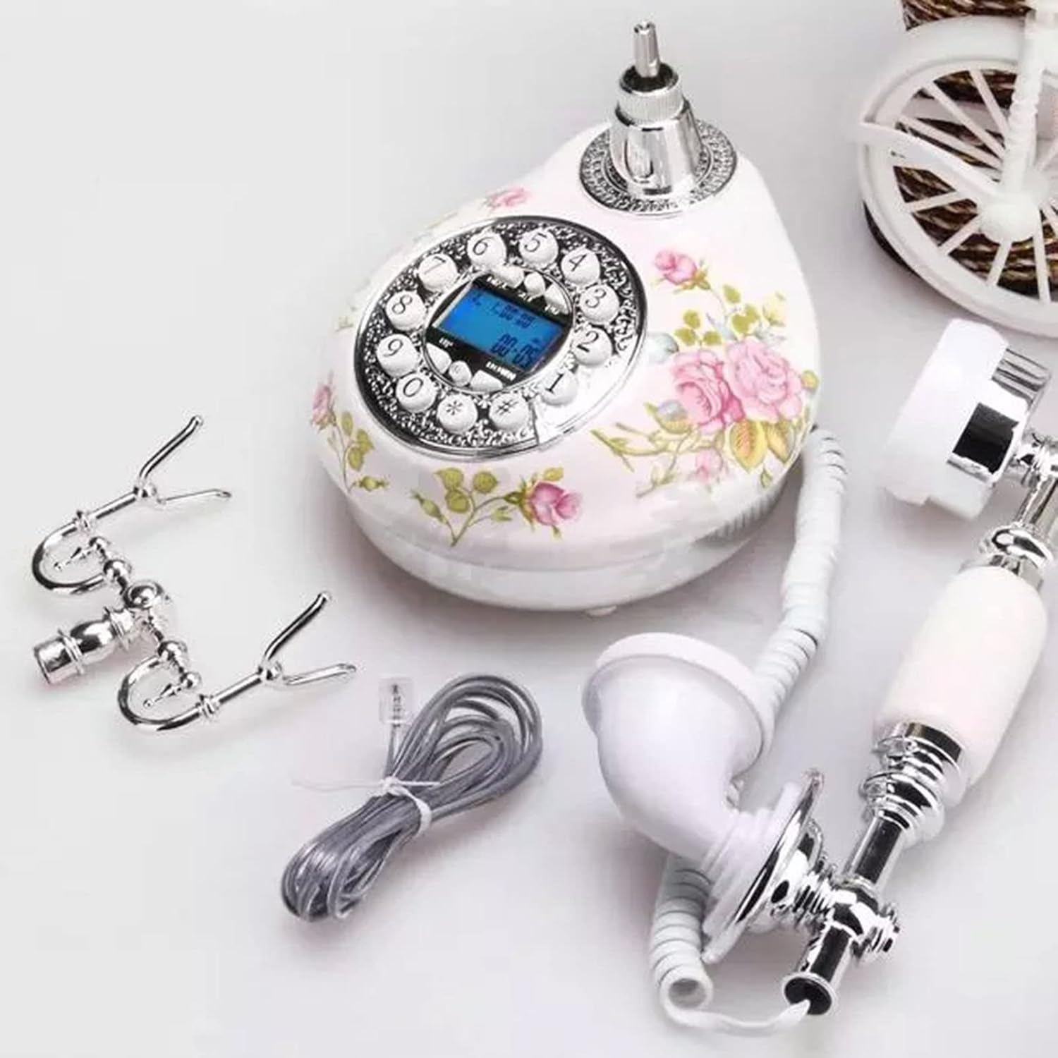 Antique Wired Phone Fixed Vintage Classic Dial Phone Home Antique Fashion Business Phone Home Office Decor Fixed Lines