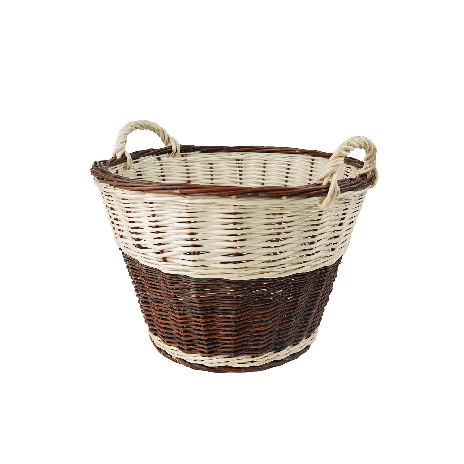 e-wicker24 Wiklinowy kosz kominowy, kosz kominkowy z wikliny, kosz na drewno kominkowe, kosz kominkowy z uchwytami do noszenia