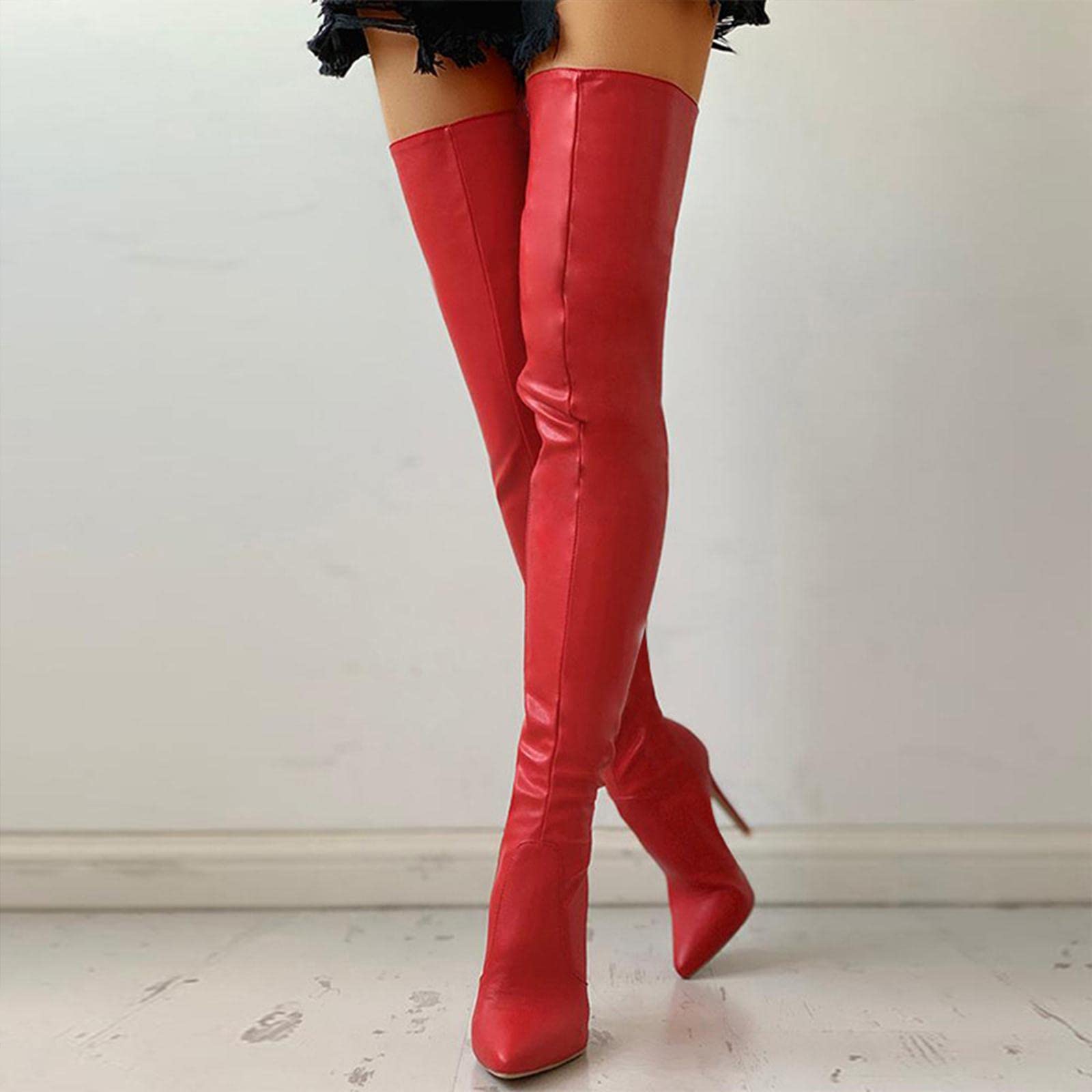 zoomella Casual Thigh High Boots Warmer Accessories Womens for Party Home Wedding 38 red|Clothing Shoes & Accessories |Womens Shoes |Boots|1 Pair of Women's Boots|Accessories, Organizer, Storage, Holder, Rack,-picture-33
