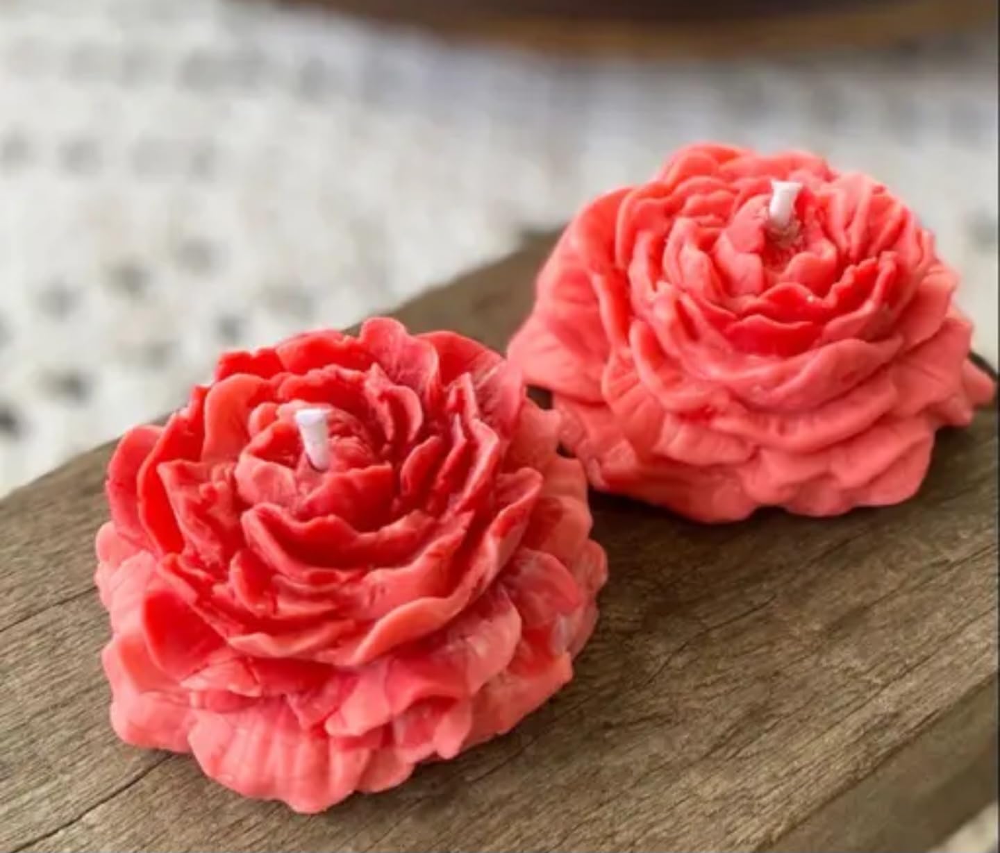 Fleurs artificielles en soie rose corail | Composition florale de 3 tiges pour vase
