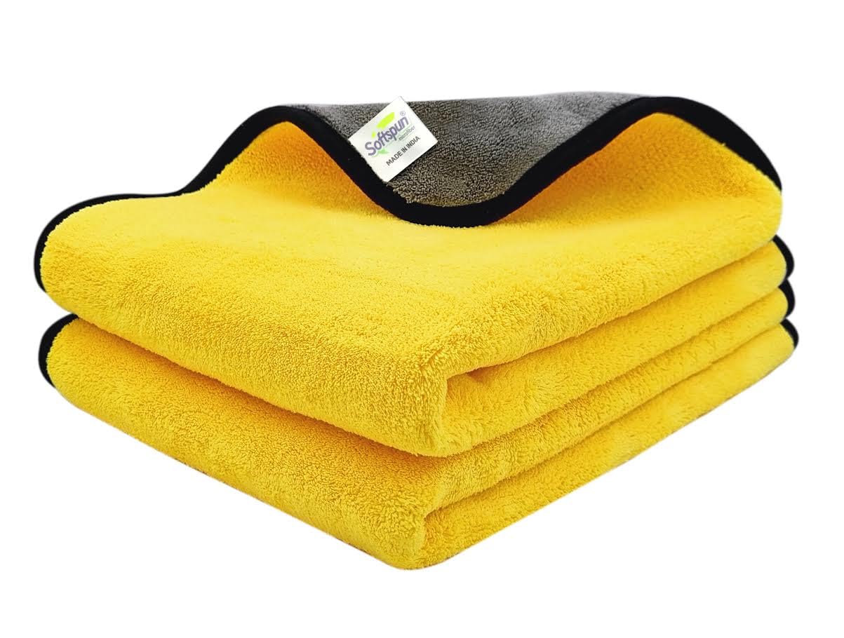 SOFTSPUN 900 GSM Microfiber Double Layered Silk Banded Edge Cloth 40x60 Cms 2 Piece Towel Set Extra Thick Microfiber Cleaning Cloths Perfect for Bike Auto Cars Both Interior and Exterior.â€¦-image-18