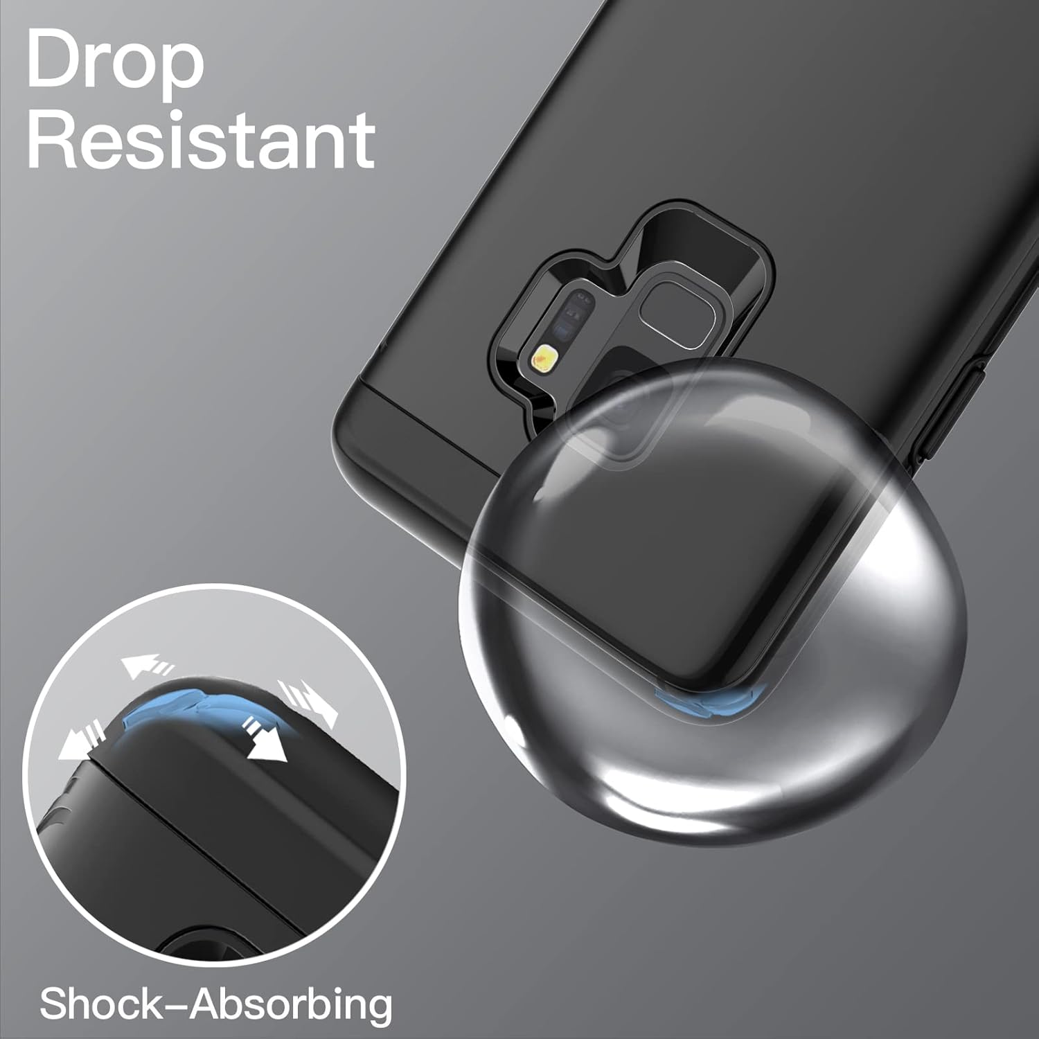 JETech Heavy Shockproof Case for Samsung Galaxy S9, Dual Layer Rugged Protective Phone Cover with Shock-Absorption (Black) 6 61T+QRpo2sL. AC SL1500