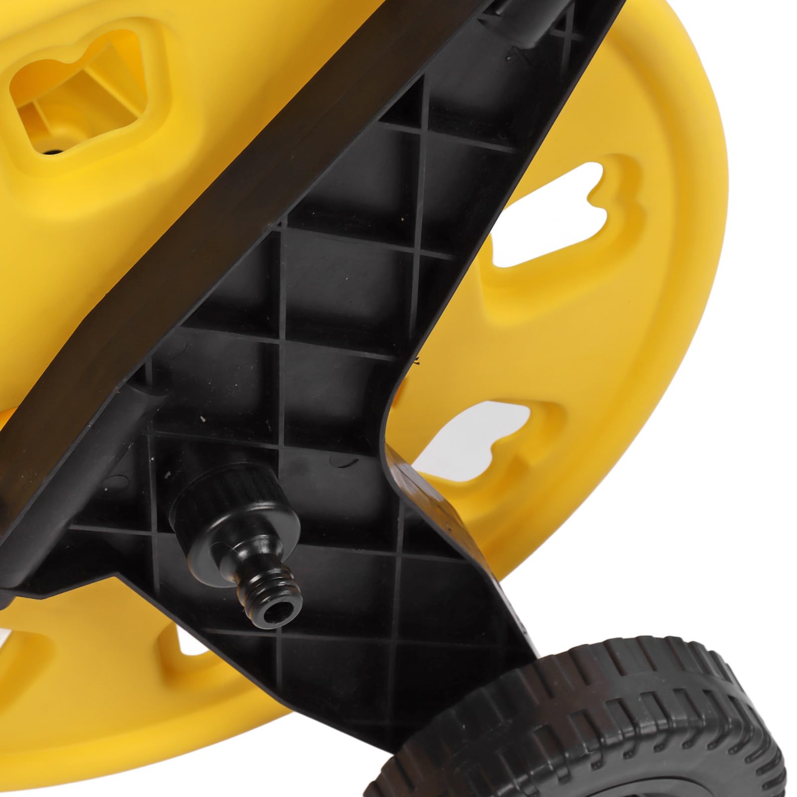 Jeanoko Carrello Avvolgitubo da Giardino con Ruote per Carichi Pesanti per Prati Professionali, Giardini e Terrazzi, capacità del Tubo da 60 M, Colore Giallo