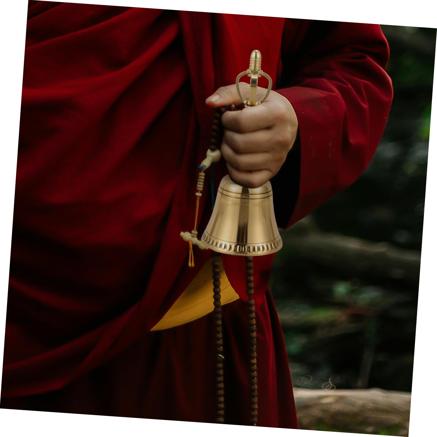 ibasenice 2pezzi Campana Tibetana Rame Per Meditazione e Preghiera Strumento Delicato Per Buddismo Decorazione Elegante Per Casa e Templi Design Unico e Suono Rilassante