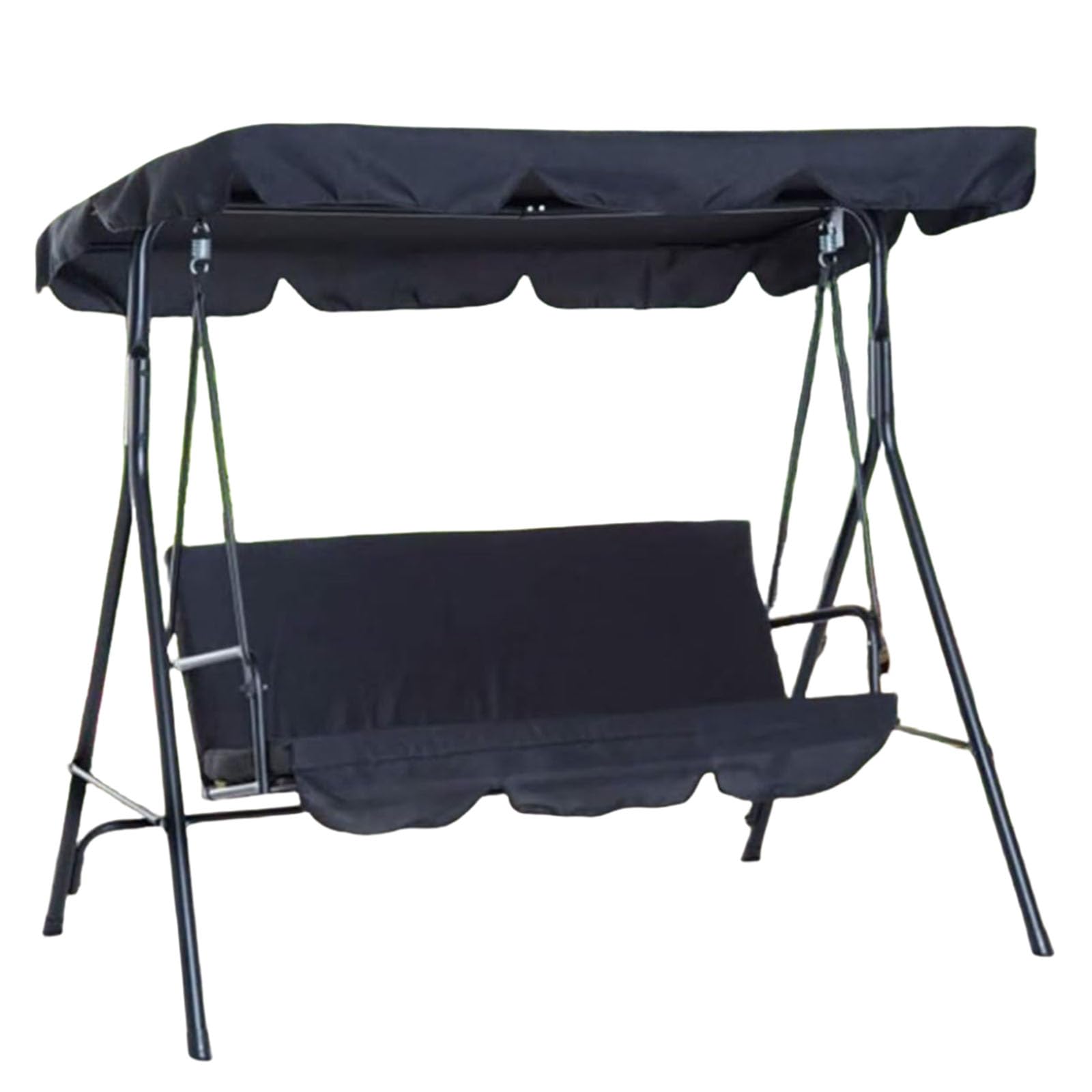 MXCZFC Garden Swing Canopy Replacement, Swing Chair Canopy Replacement, Waterproof Windproof Anti-UV Heavy Duty Rip Proof Hammock Top Cover Fit for 2/3 Seater Swings Chair,Black,164x114x15cm