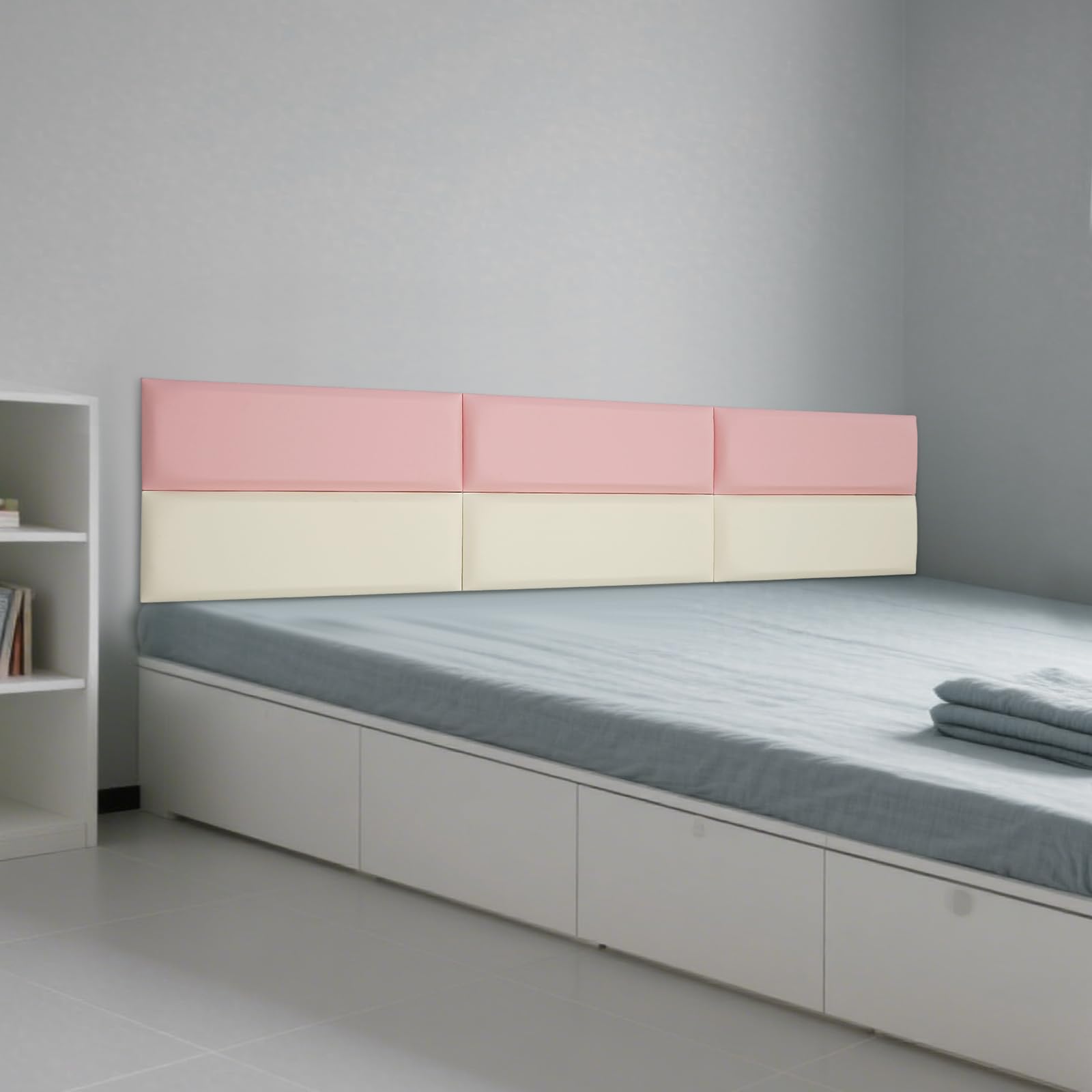 Lot de 6 coussins muraux rembourrés pour chambre d'enfant - 60 x 20 cm