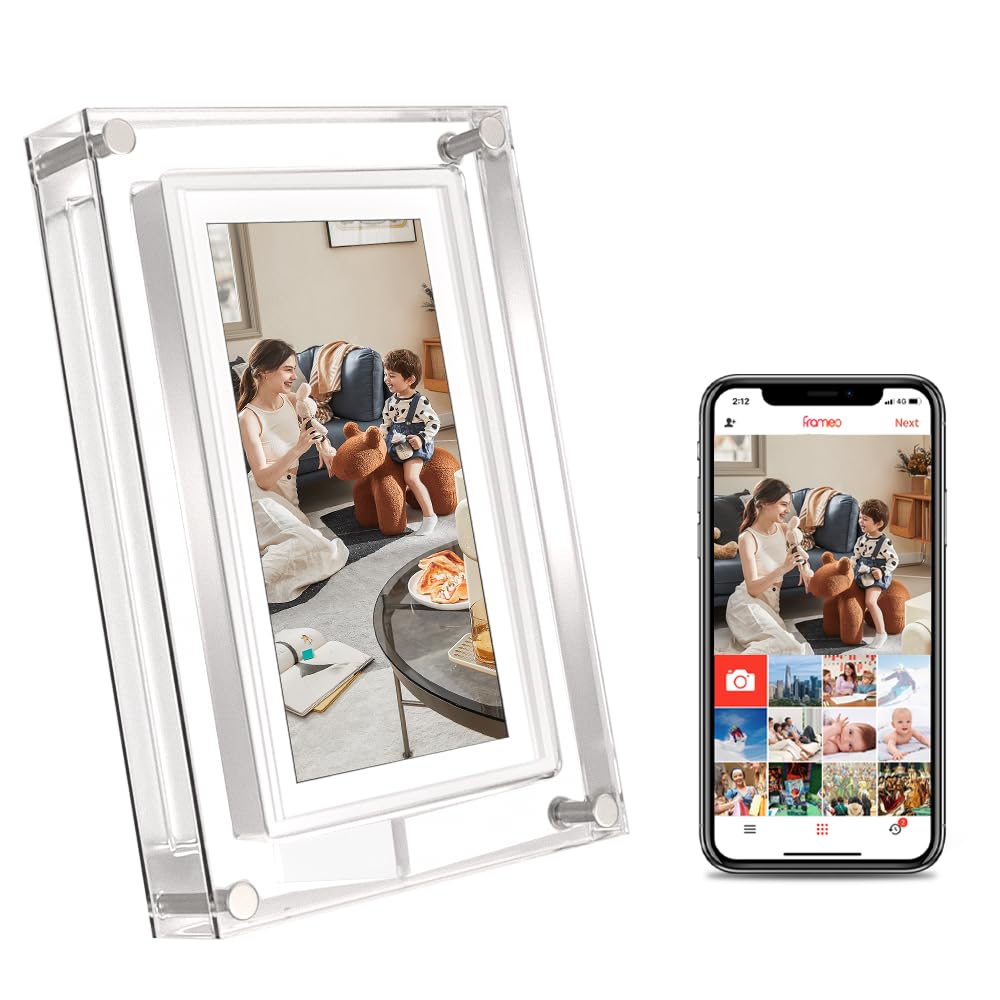 5-inch WiFi Digital Piture Frame, Smart Electronic Photo Frame 1280x800 HD IPS Touchscreen, 32GB Memory, Auto-Rotate, Instant Photo/Video Sharing Anywhere, Anytime with The Frameo App