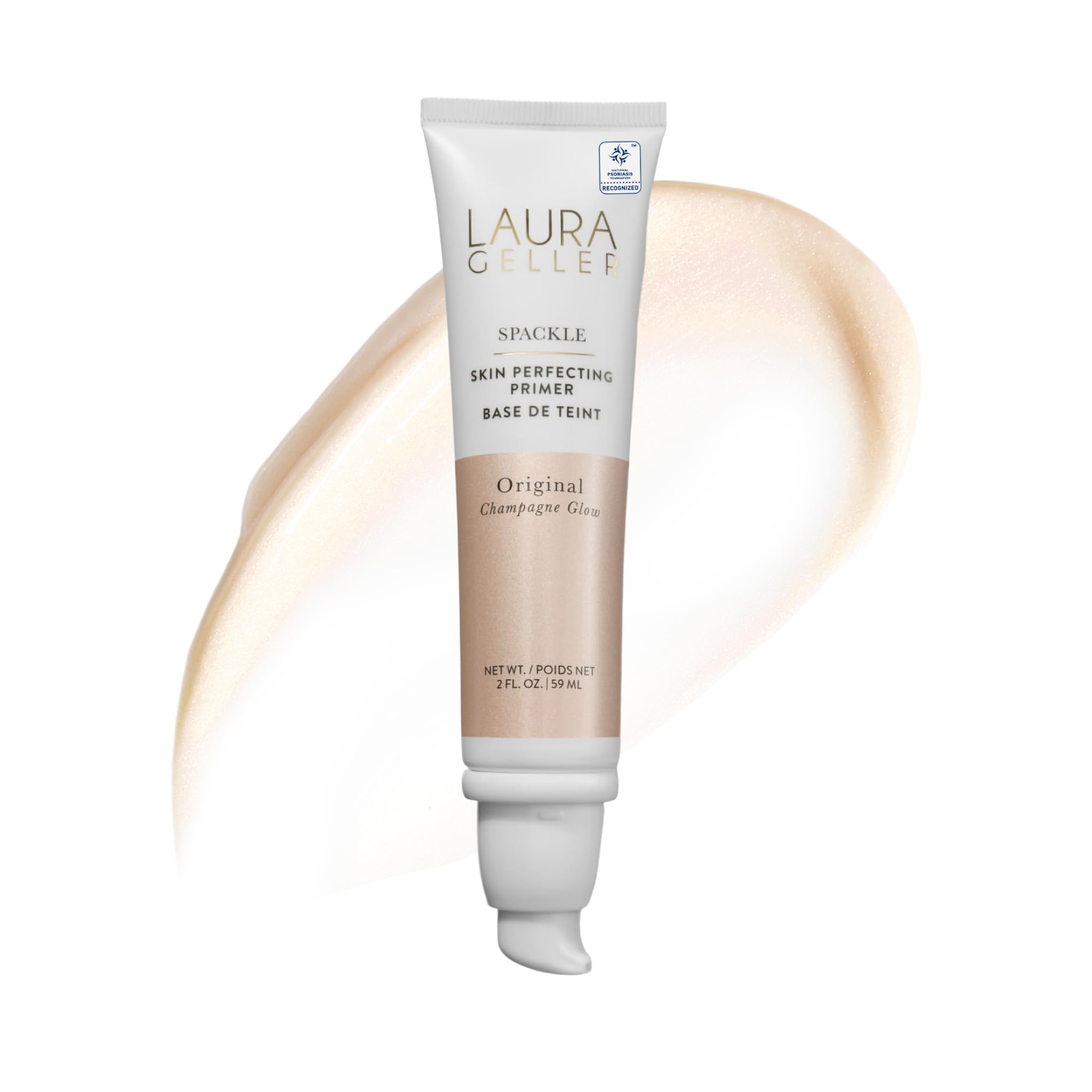 LAURA GELLER NEW YORK Spackle Super-Size - Champagne Glow - 2 Fl Oz - Skin Perfecting Primer Makeup with Hyaluronic Acid - Long-Wear Foundation Face Primer