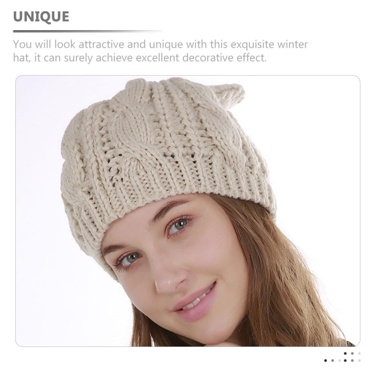 Gorro Con Orejas De Gato Sombrero De Hilo Sombreros Para Mujer De Niña Gorro Termico Tejido Tapa Gorras De Mujer Acrílico