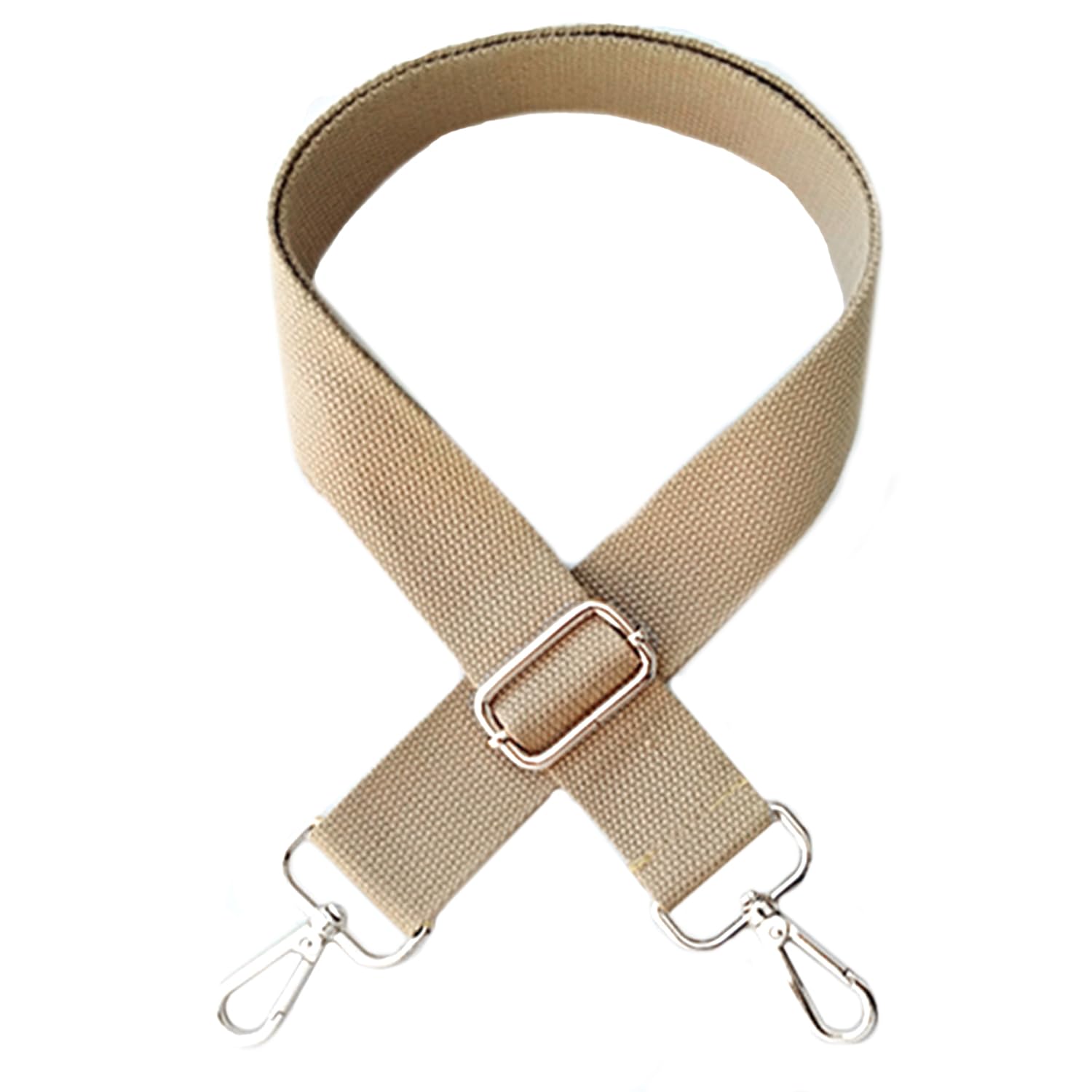 Paski do torby do zmiany paska na ramię, pasek do torby, regulowana szerokość 3,8 cm, ze srebrnym karabińczykiem, pasek do noszenia torebek damskich, pasek na ramię, kolorowe, Q, Khaki, 80-130cm