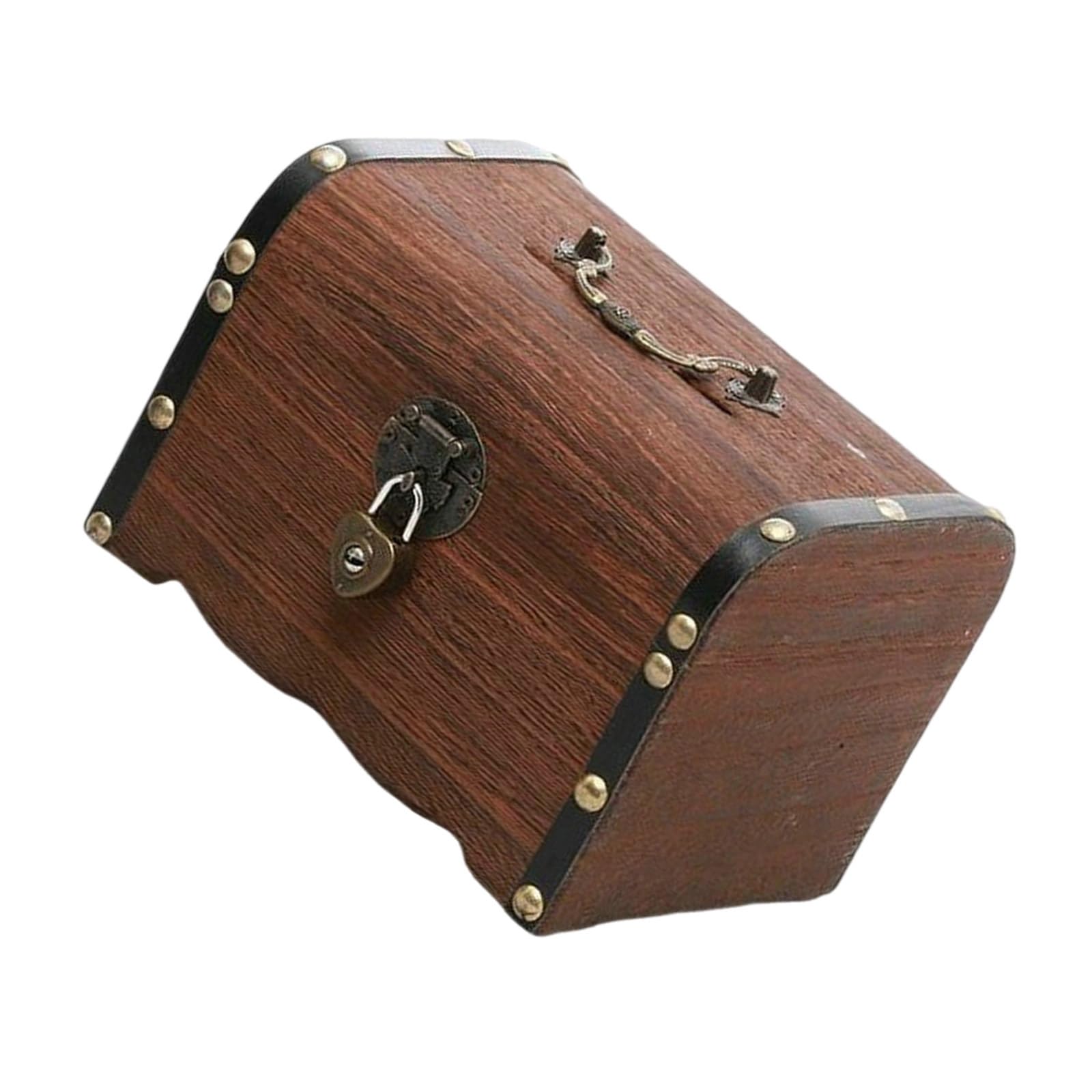 Wooden Treasure Chests Coin Banks with Bucolic Decorative Storage Box for Kids Homes Decors Decorative Wood Treasure Chests for Savings