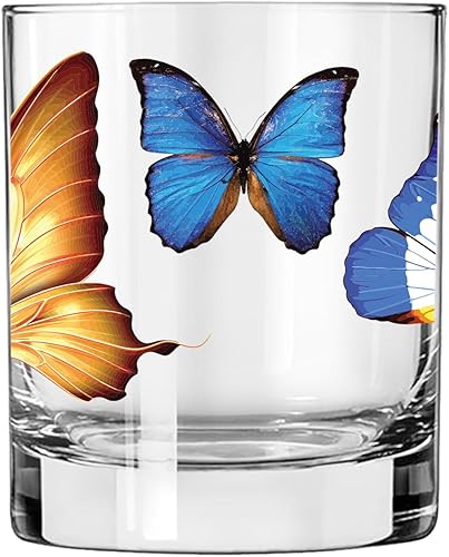 Toasted Tales Butterfly's Lake and Lodge Collection  Vaso de whisky de roca Bourbon de 11 onzas  Vasos de degustación de whisky novedosos  Accesorio