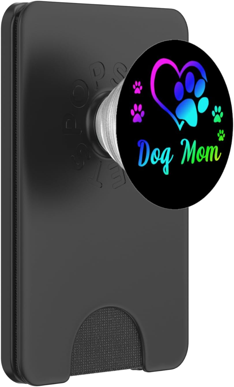 Cute Dog Mom Dogs Lover Day Design Black PopSockets PopGrip for MagSafe