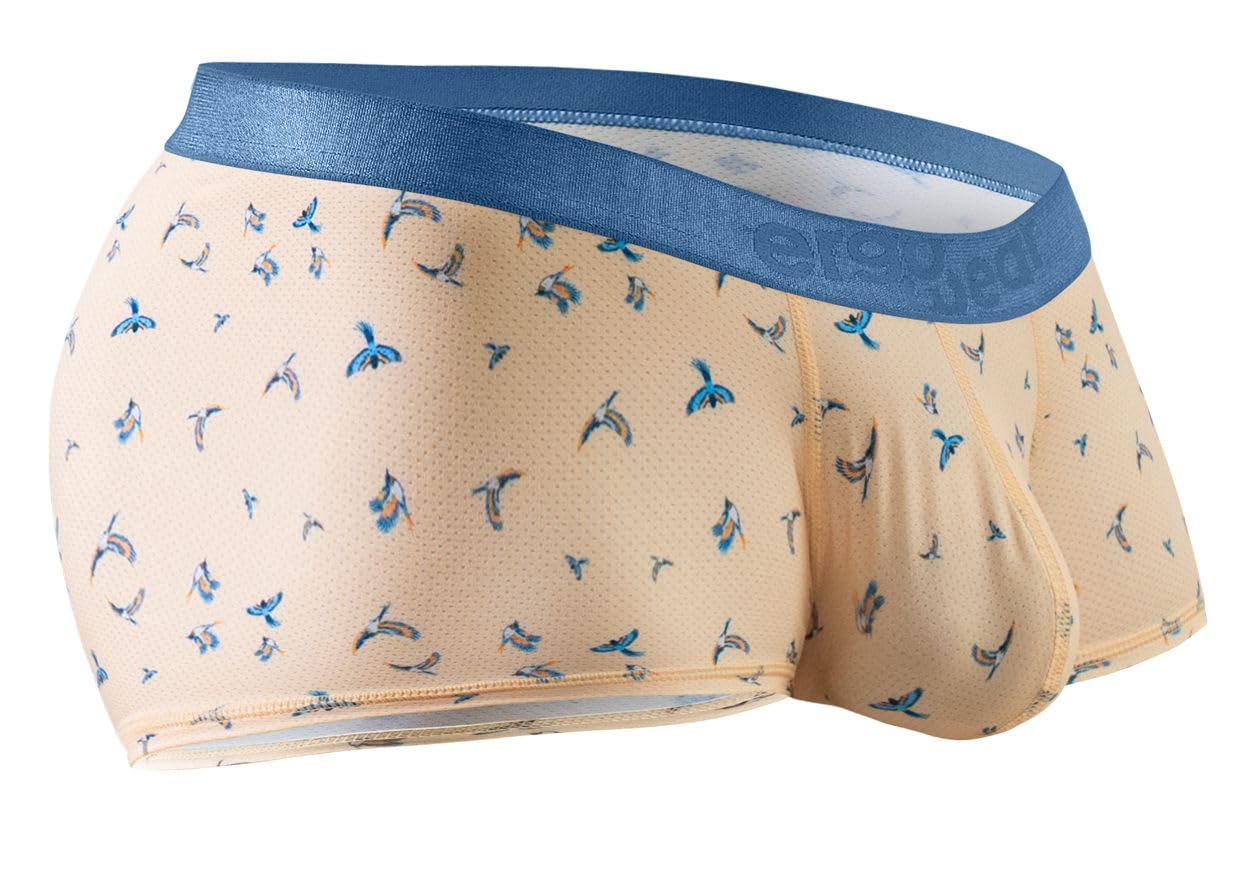 ErgoWear Underwear, SLK SE - Peach Boxer Briefs, Peach Birds, Men's Size XL, Pack of 1