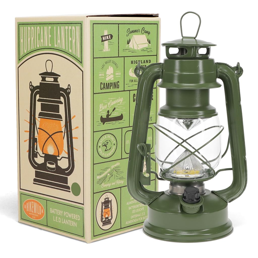 Rex London Green Led Hurricane Battery Operated Lantern