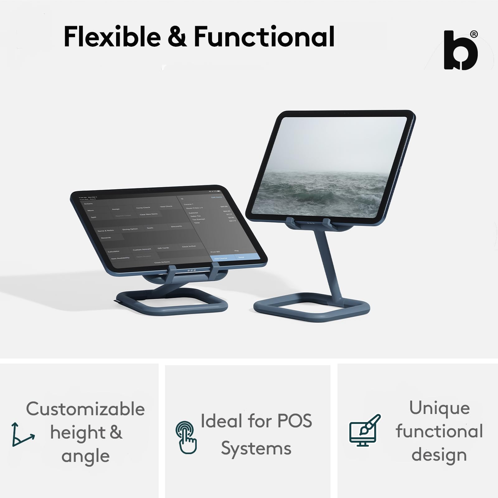 Bouncepad Go in White – stojak na iPada i tablet – regulowany uchwyt na iPada i tablet – kompatybilny ze wszystkimi tabletami iPad, iPad Pro, iPad Mini i Samsung