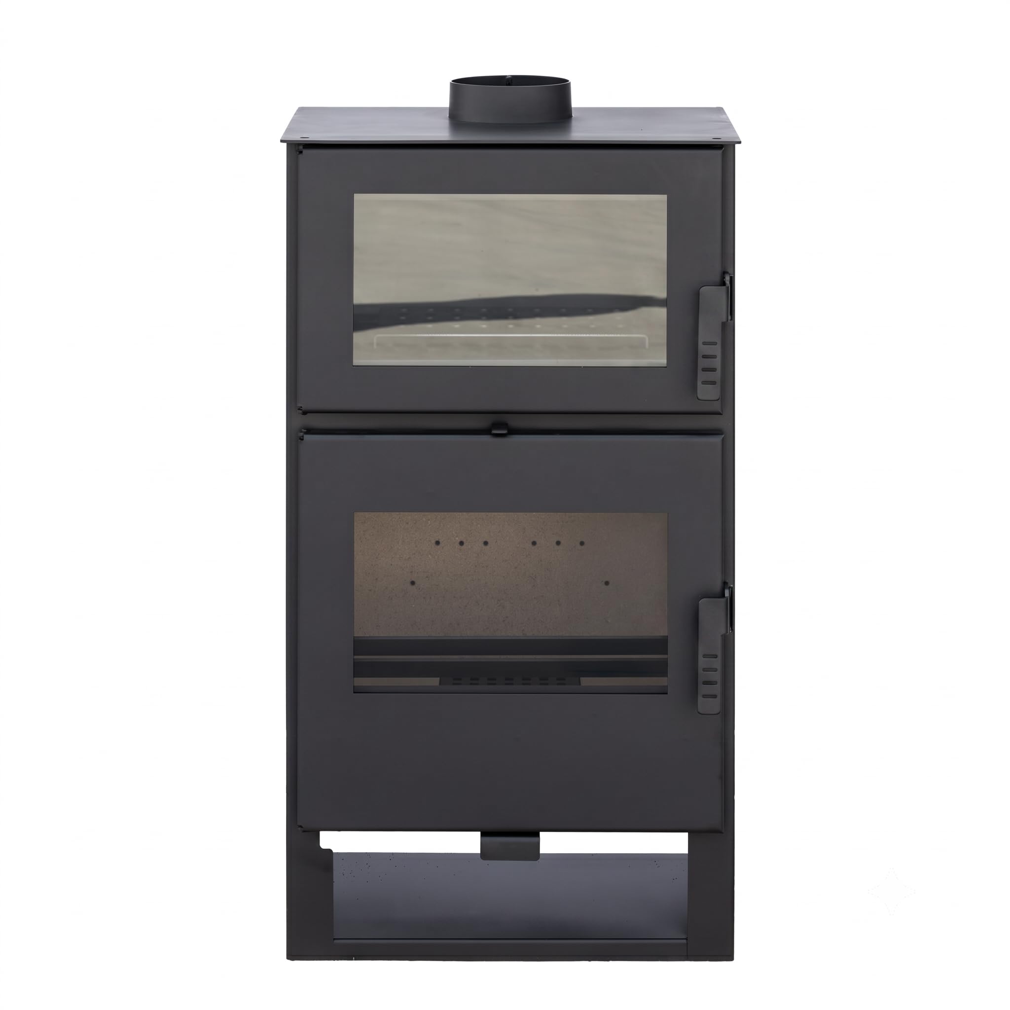 Kaminofen holzofen ALAZ K9M Schwarz 9 kW, Kaminofen mit Backfach, Kamin Heizofen Dauerbrandofen Holzofen, Кaminholz Hüttenofen, Кaminfeuer, Fireplace Wood