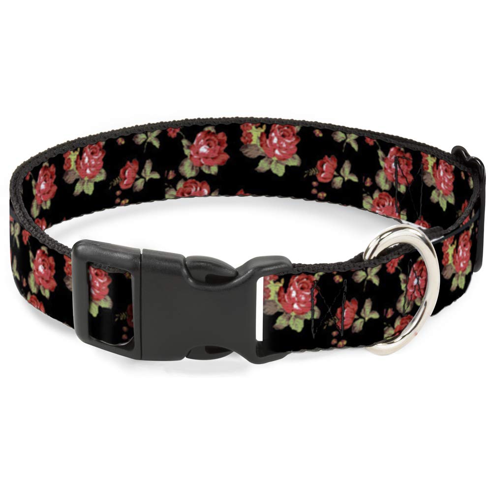 Collier étroit à roses rouges réglable de 8 à 30,5 cm avec boucle plastique M