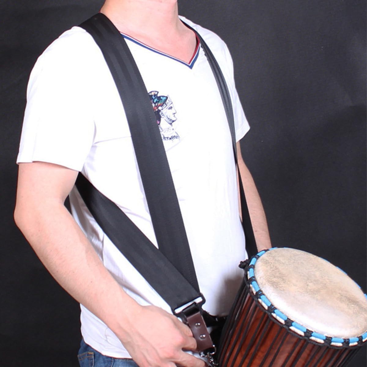 Bandoulière Réglable Sac Tambour Chaman 50cm - Rembourré Coton Noir - Sangle Réglable - Protection Chocs Et Humidité Sac Rembourré Coton