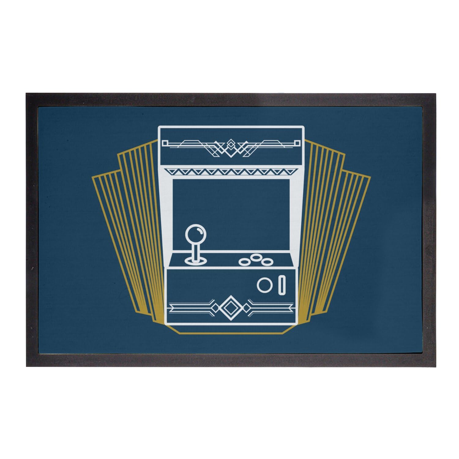 Paillasson Bleu Arcade Gaming Jeu Vidéo Rétro - Tapis Art Déco Chic 60x40cm