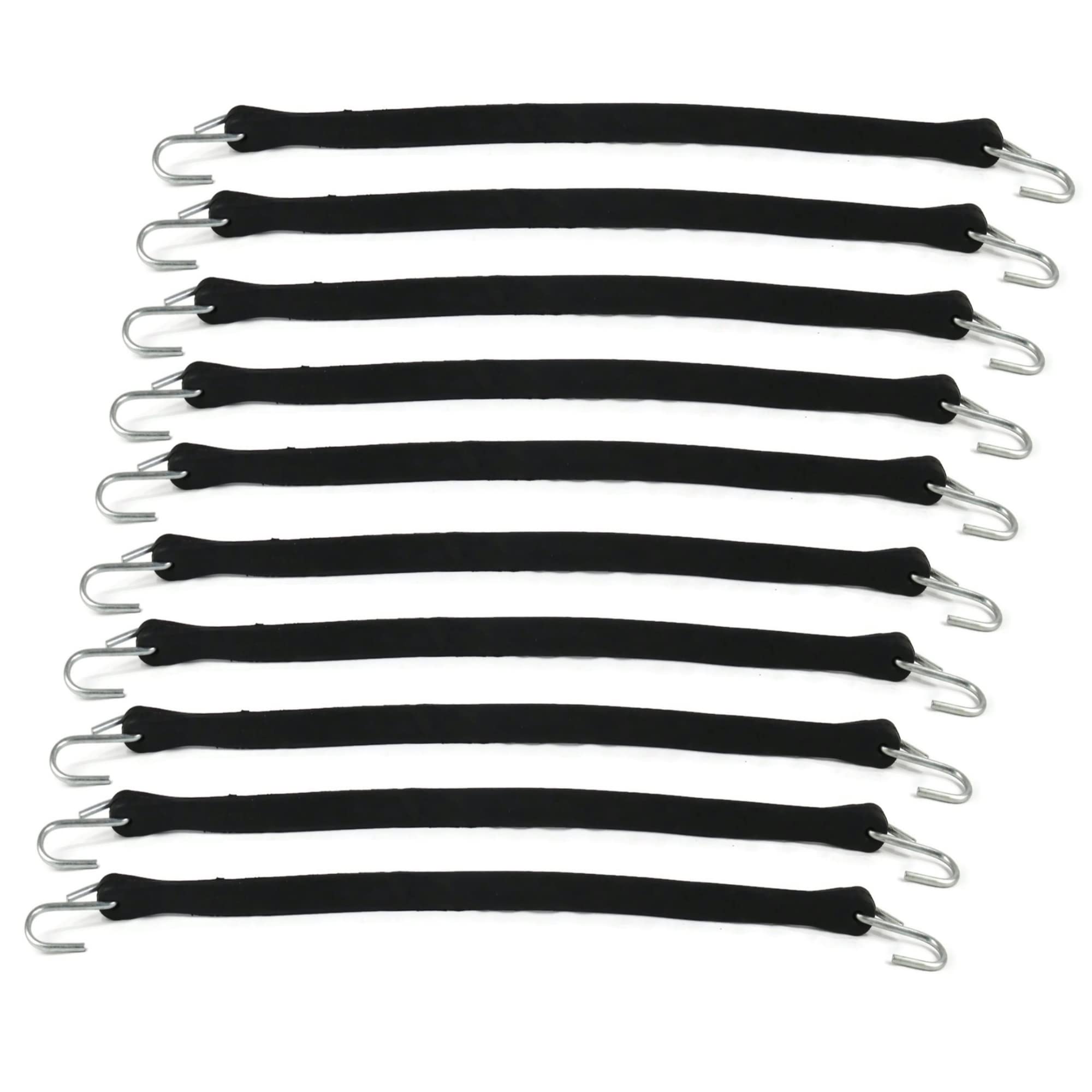The ROP Shop Paquete de 10 correas de lona de goma negra de 21 pulgadas para corbata resistente al ozono UV
