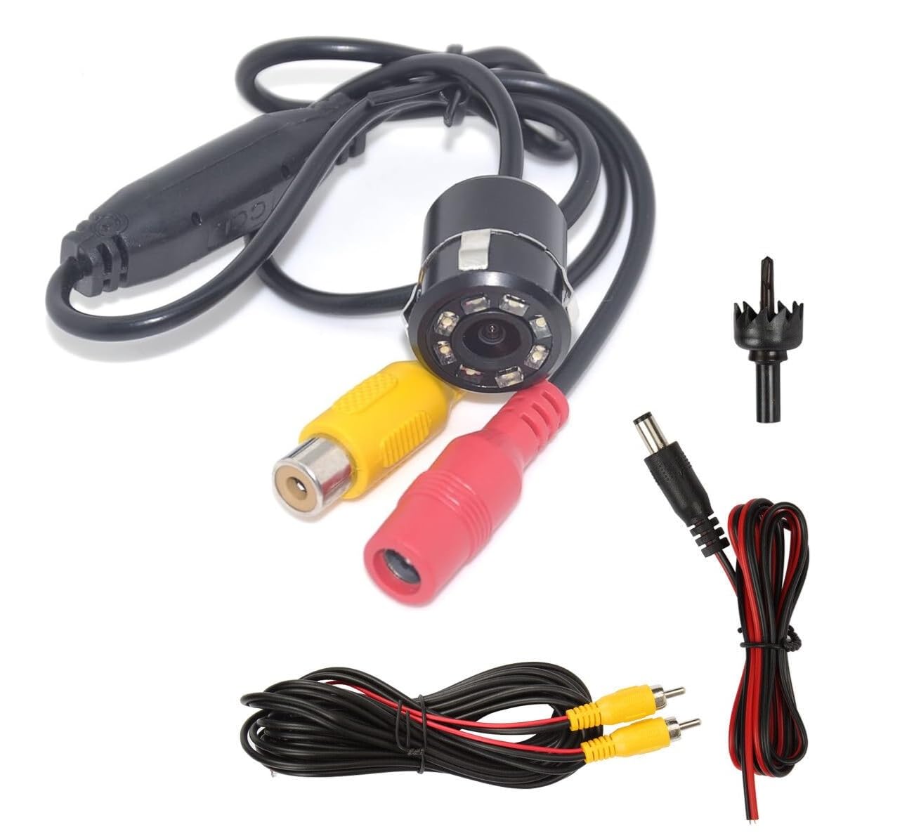 Adwait Car Reverse Backup Parking Camera with Featuring Night Vision and 8 LED HD Rear View Parking Camera for Tata Manza