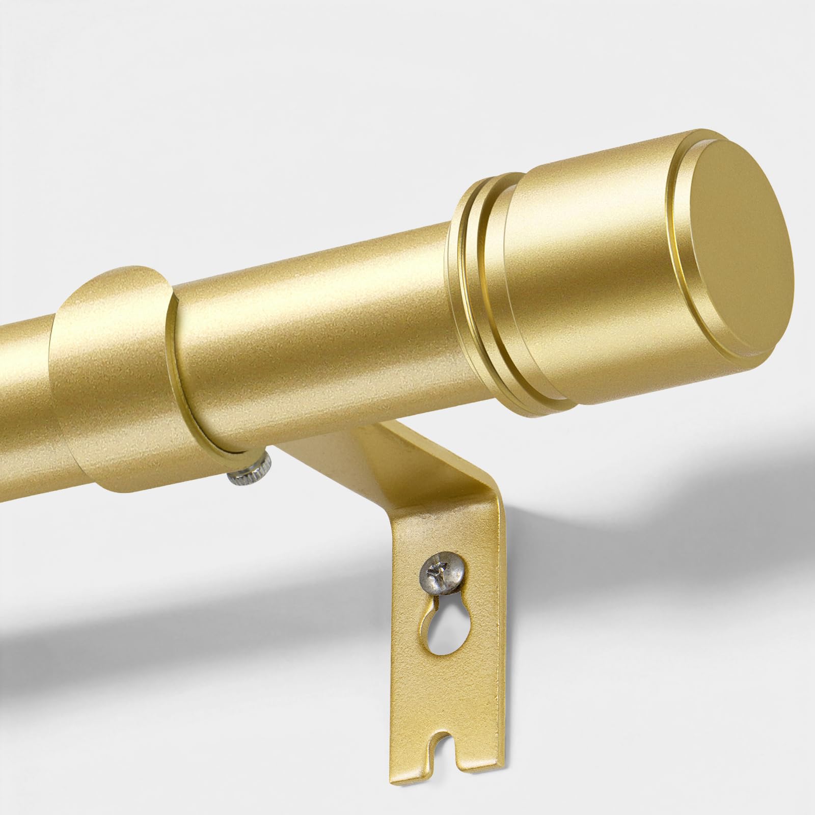 Gold Curtain Pole Extendable 80-148 cm, HOTOZON 25mm Metal Curtain Poles for Eyelet Curtains, Adjustable Window Drapery Rods with Cap Finials, Brackets