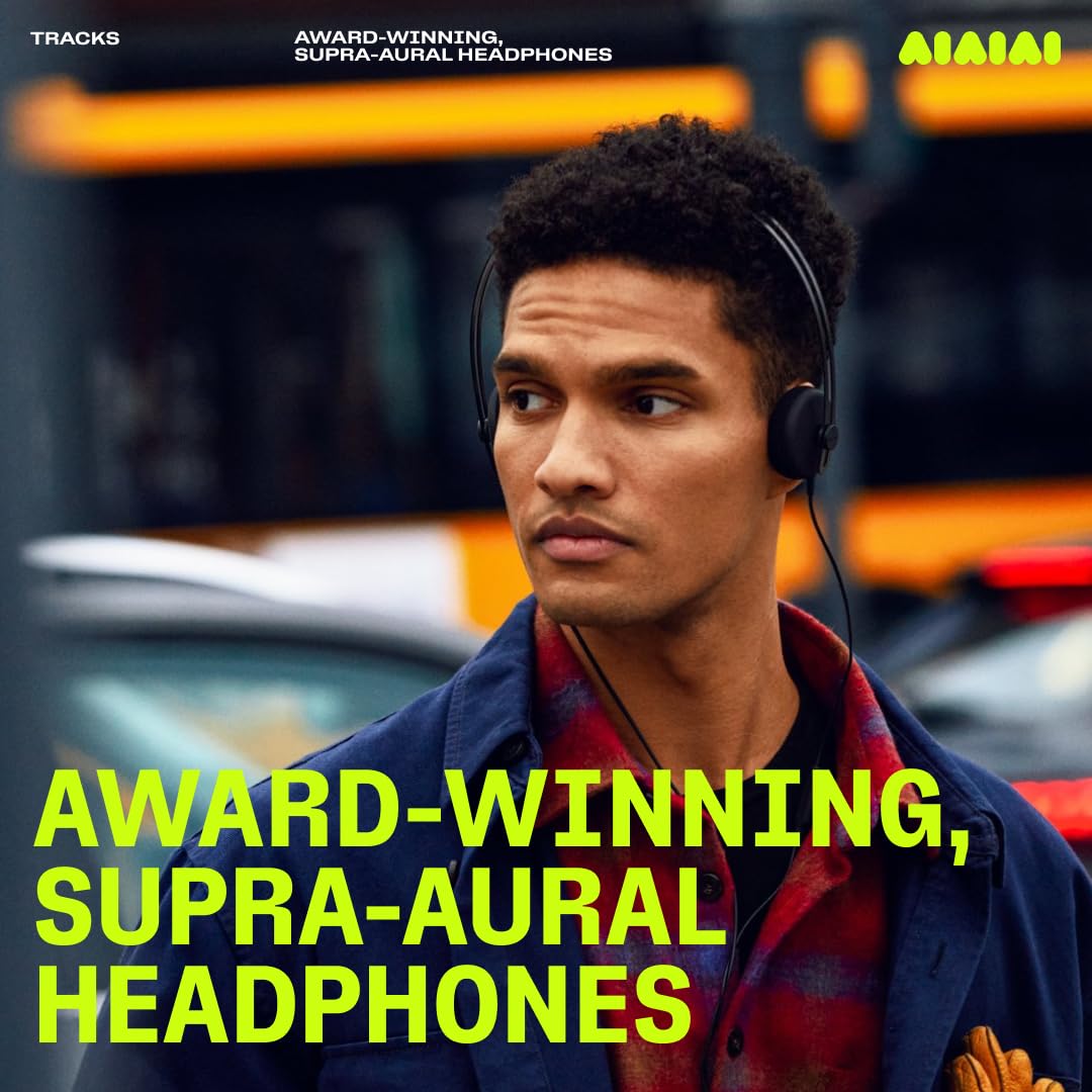 Aiaiai Tracks Auriculares Supra-aurales galardonados con Mini Jack de 3,5 mm, Sonido Full-Spectrum, Control Remoto de un botón con micrófono y Diadema de Aluminio