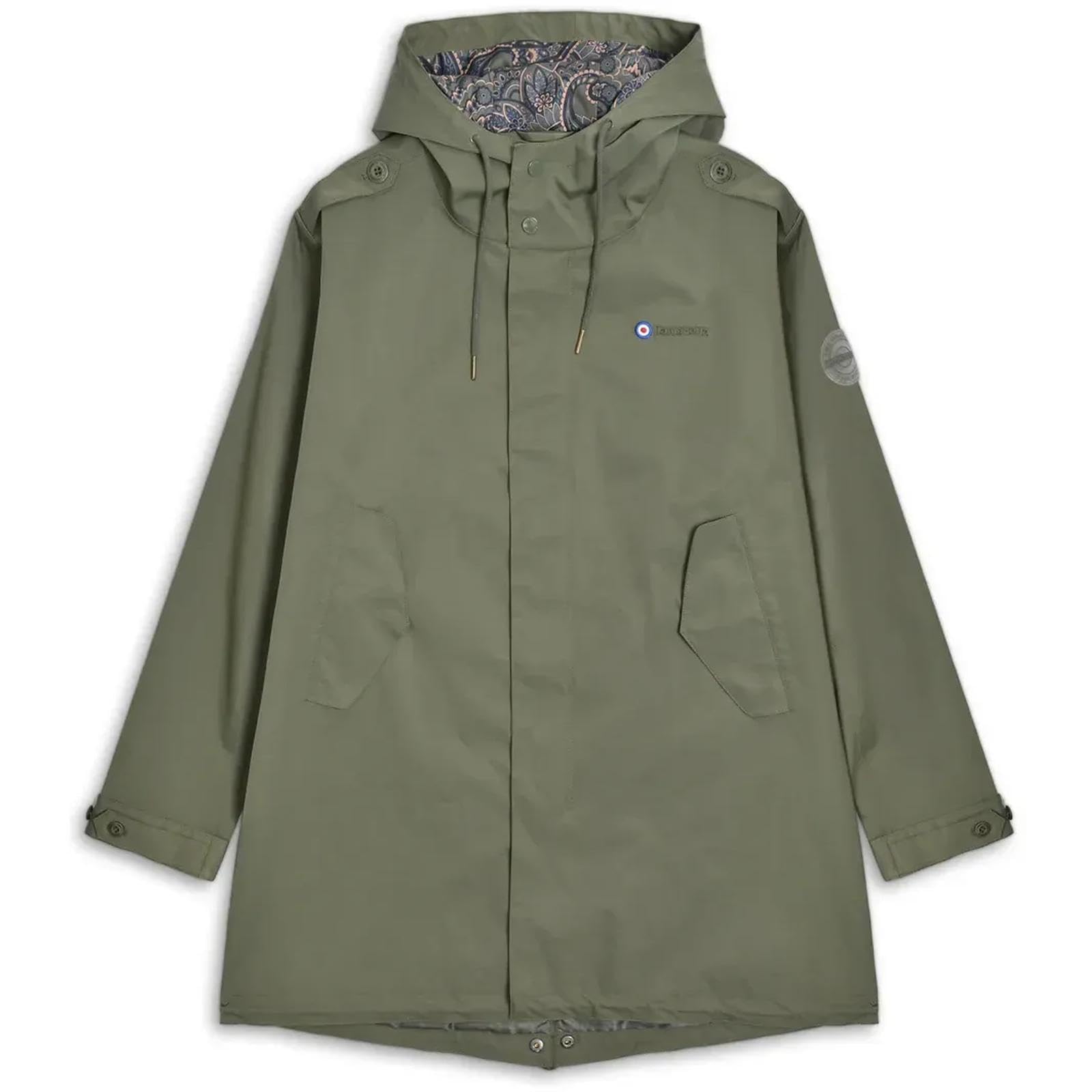 Lambretta Men's Khaki Green Retro Waterproof Fishtail Parka (Uk, Alpha, Xxl, Regular, Regular, Khaki)