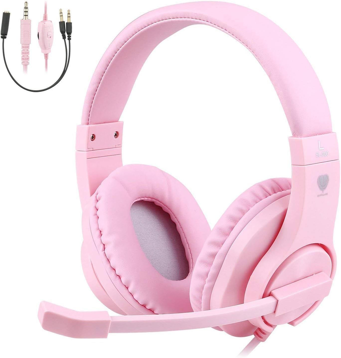 ShinePick Kopfhörer Kinder, 3.5mm Wired Gaming Headset mit M