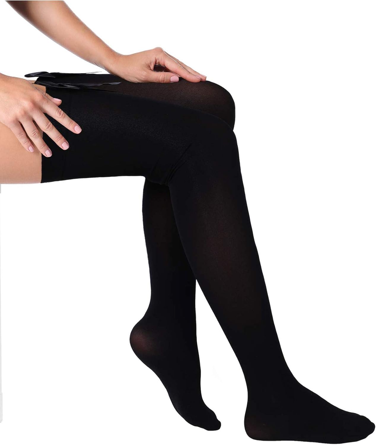 Boao 3 Pairs Thigh High Stockings Thigh High Socks with Bow for Women over Knee Lingerie Stockings for Cosplay Daily Wear - Image 6