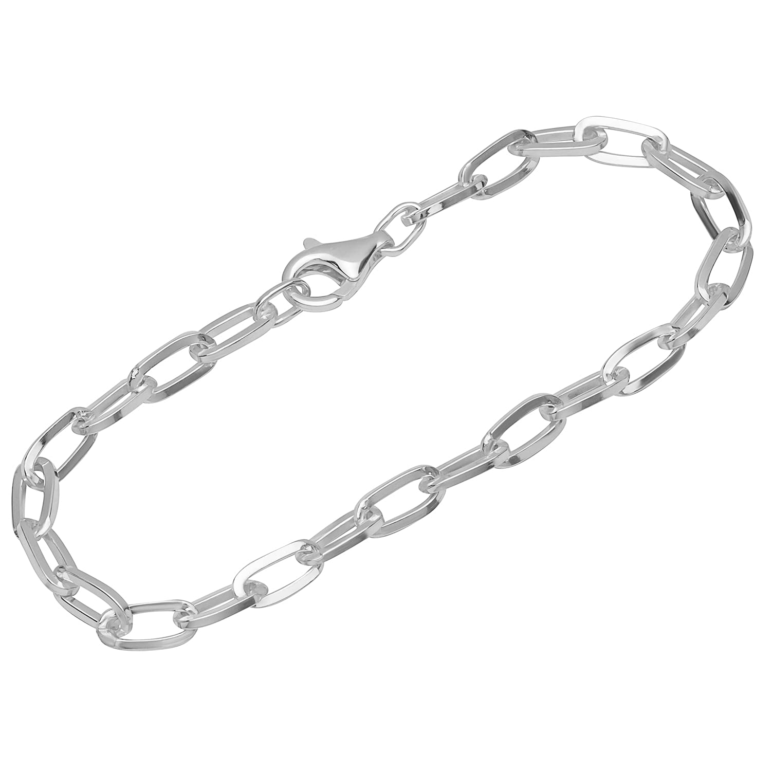 NKlaus pulsera de plata esterlina 925 19cm largo anchorchain 4 filo hombres pulsera exquisita 12414