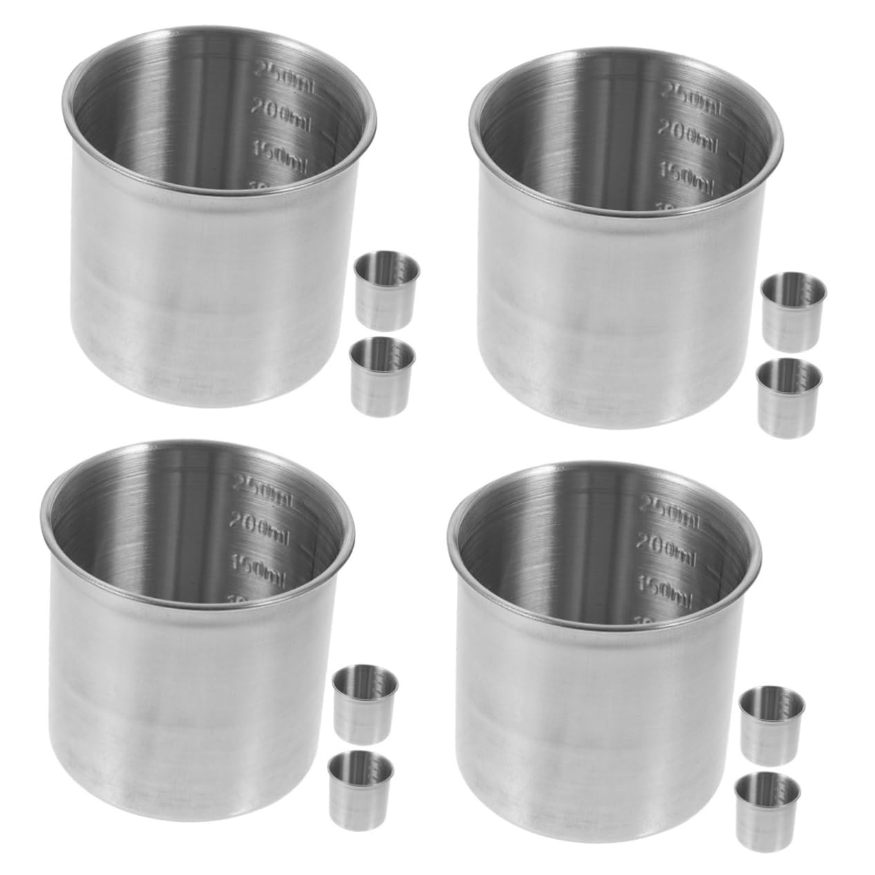 4 Sätze 4 Sets Messbecher Trockenfutterbecher Reismesslöffel Reiskrug Becher Reisbecher Messbecher Für Den Haushalt Rostfreier Messhalter Mehrzweckbehälter 3 Stück * 4 Cabilock