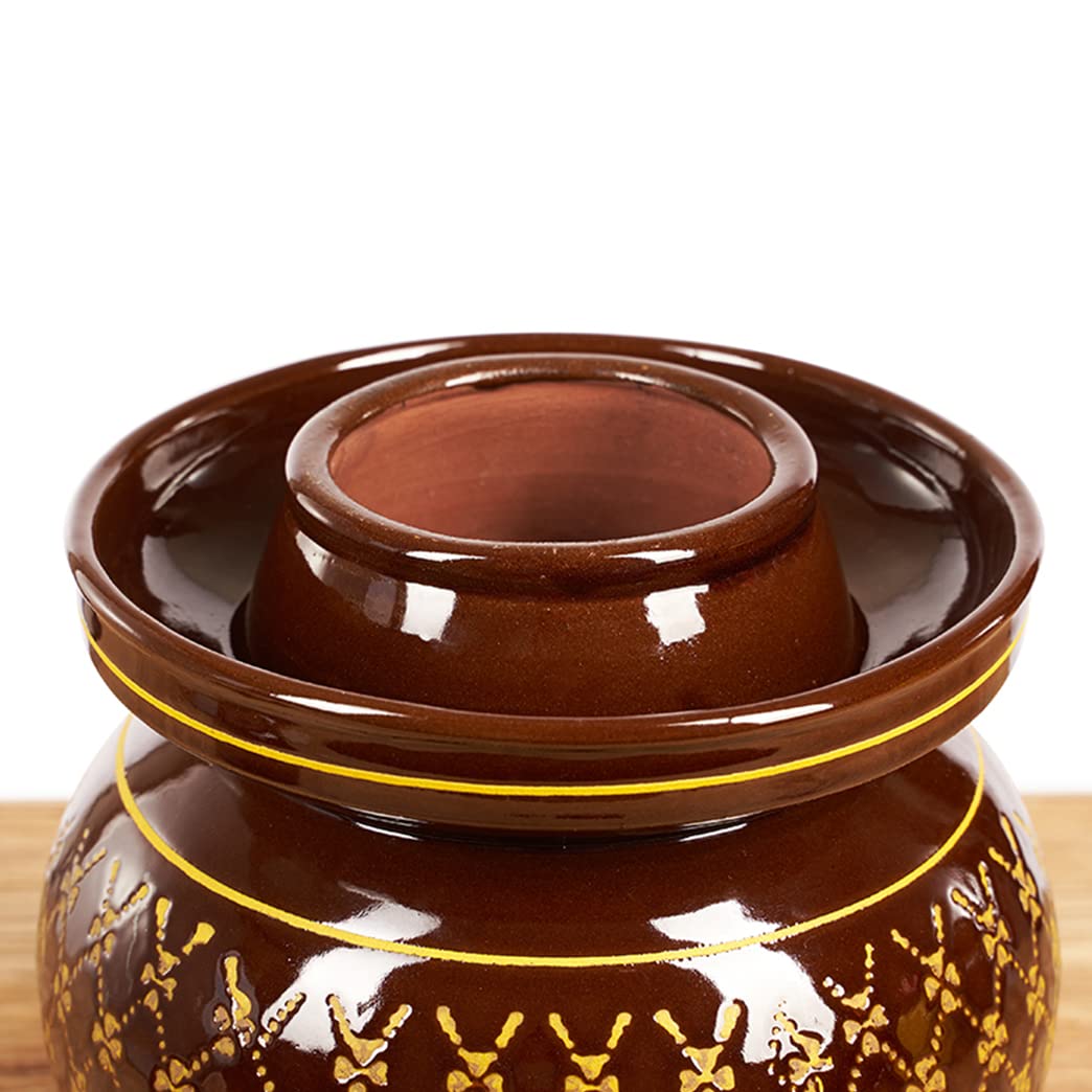 Frascos de cerámica para encurtidos, Recipiente de cerámica Tradicional China con Tapa(7KG)