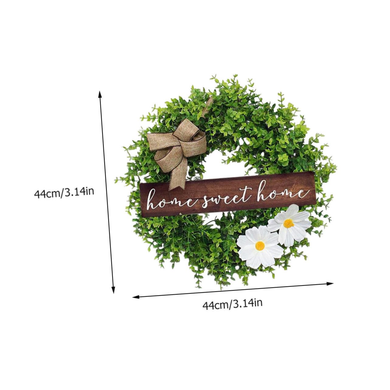 VINTORKY Front Door Wreath Summer Fall Artificial Plant Board Pendant Wooden Garden Pendant